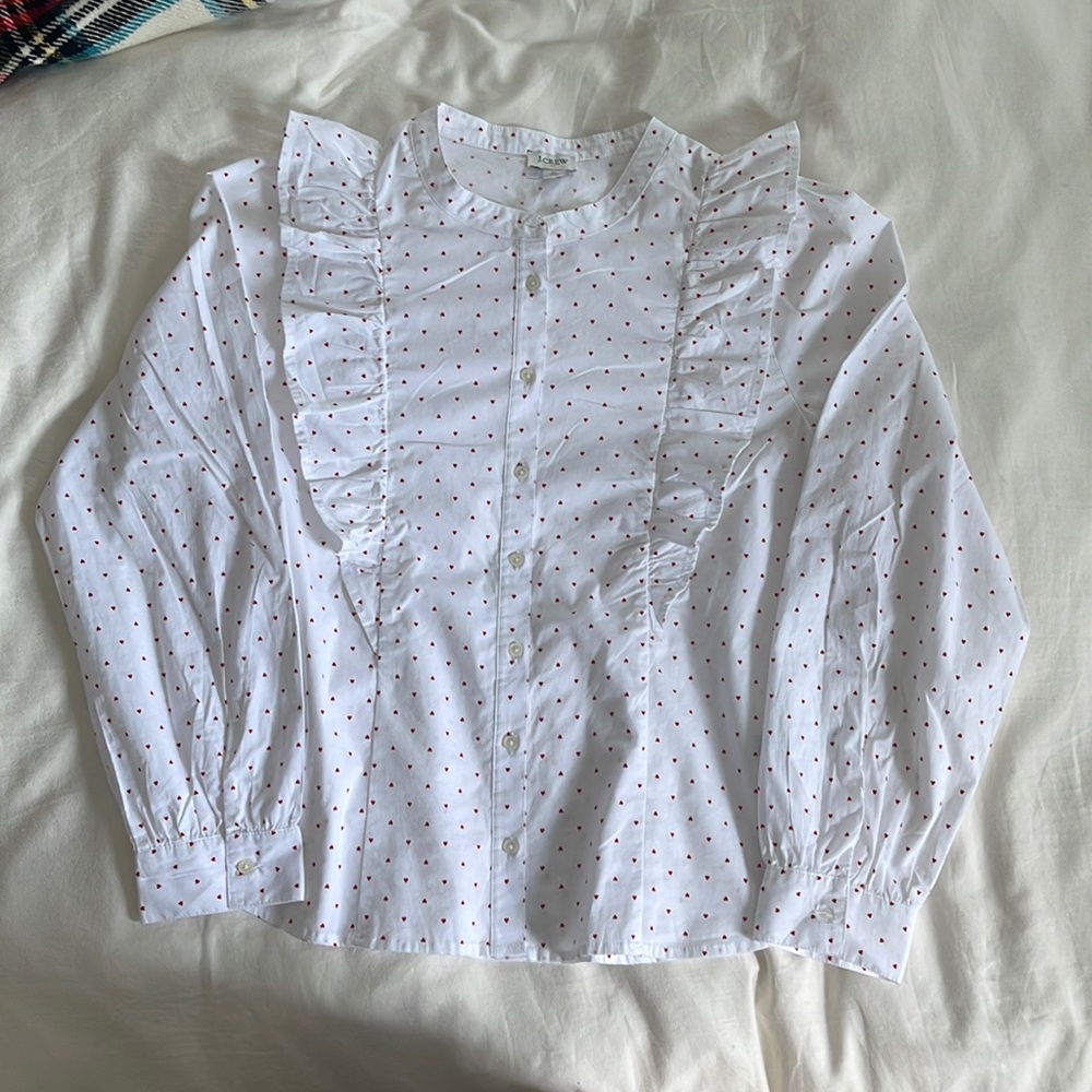 J.Crew Factory Heart Long Sleeve Button Up - New without tags